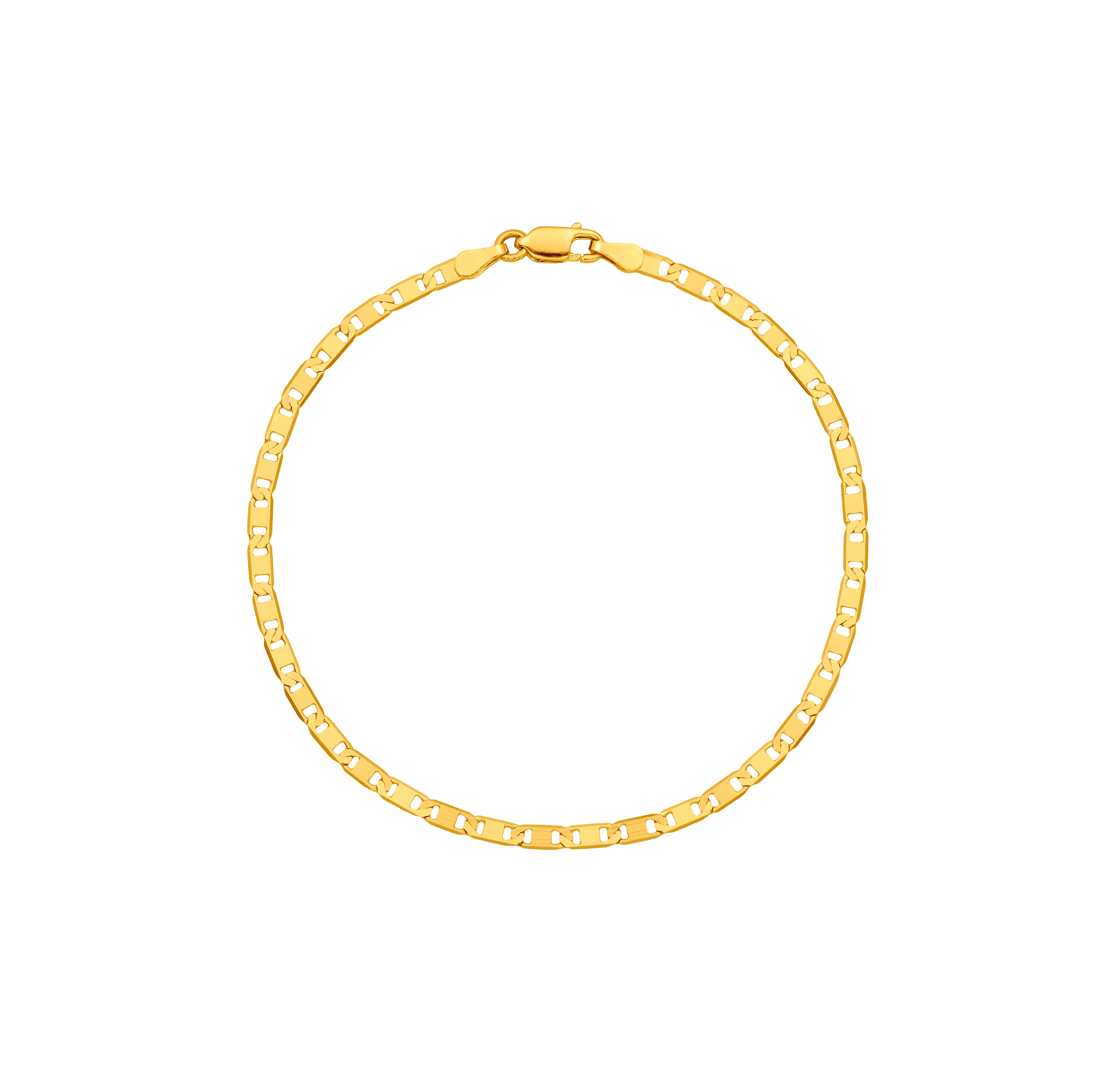 Pulseira em Ouro Amarelo 18k Malha Piastrine Maciça - 20cm